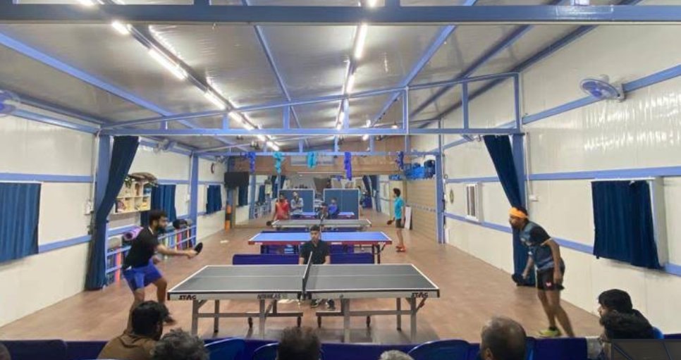 Inside the Paanchajanya Table Tennis Academy floor